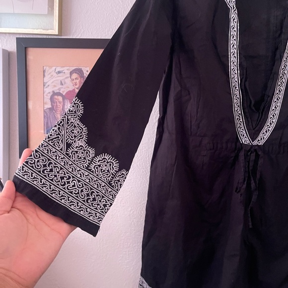 100% Cotton Black Swim Cover Up, M - Picture 2 of 6